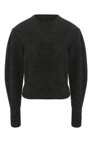 Шерстяной пуловер с объемными рукавами Isabel Marant. Цвет: темно-серый