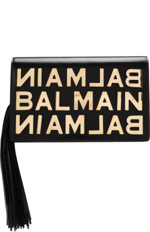 Клатч Letters Logo Balmain. Цвет: черный