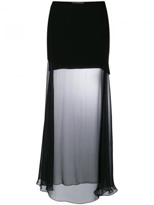 Прозрачная длинная юбка Givenchy. Цвет: чёрный