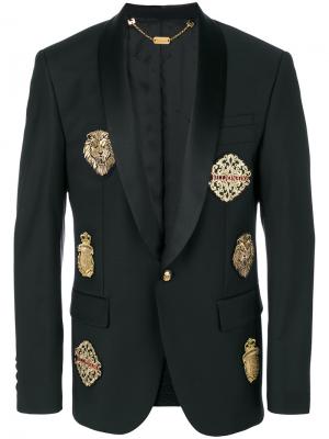 Пиджак с нашивками Billionaire. Цвет: чёрный