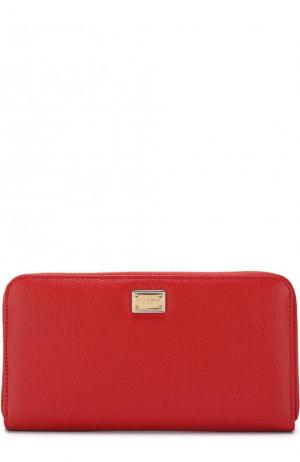 Кожаный кошелек с тиснением Dauphine Dolce & Gabbana. Цвет: красный