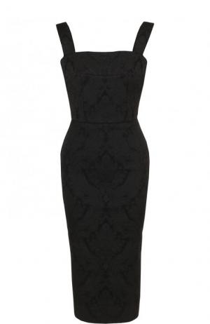 Однотонное платье-футляр с квадратным вырезом Dolce & Gabbana. Цвет: черный