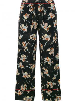 Пижамные брюки с цветочным принтом Marni. Цвет: чёрный