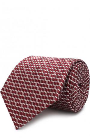 Шелковый галстук с узором Emporio Armani. Цвет: красный