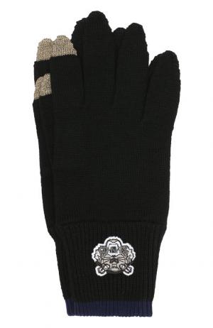 Шерстяные перчатки Kenzo. Цвет: черный