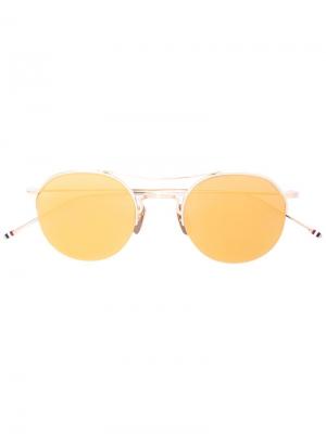 Солнцезащитные очки с круглой оправой Thom Browne Eyewear. Цвет: металлический