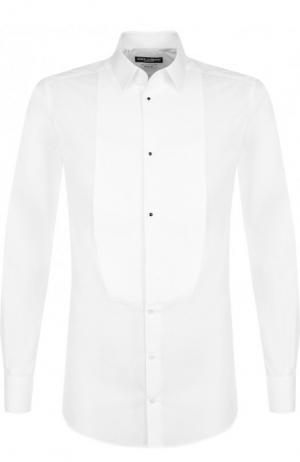 Хлопковая сорочка для смокинга Dolce & Gabbana. Цвет: белый
