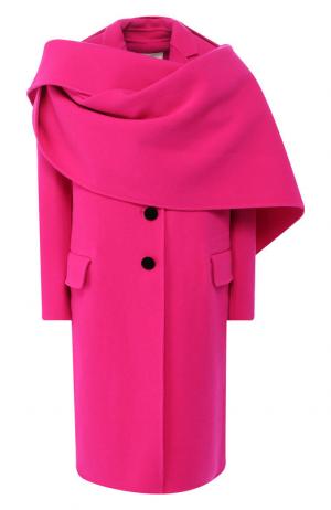 Шерстяное пальто с объемным воротником Marc Jacobs. Цвет: розовый
