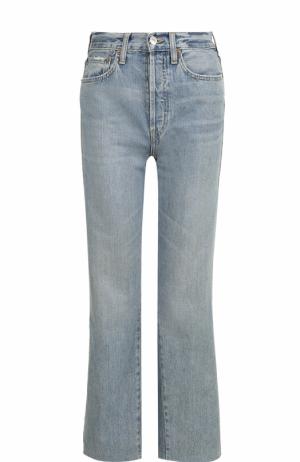 Укороченные расклешенные джинсы Re/Done. Цвет: голубой