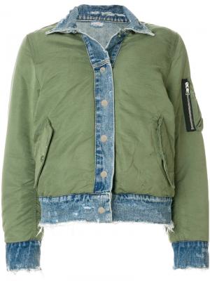 Двусторонняя джинсовая куртка бомбер Amiri. Цвет: зелёный