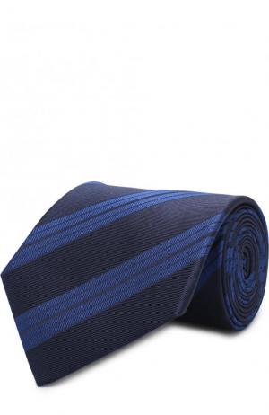 Шелковый галстук в полоску Lanvin. Цвет: темно-синий