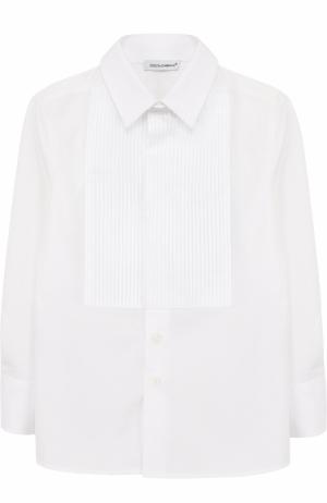 Хлопковая рубашка прямого кроя Dolce & Gabbana. Цвет: белый