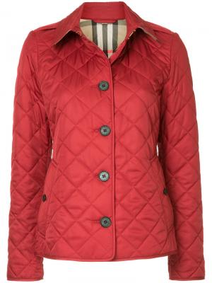 Приталенная стеганая куртка Burberry. Цвет: красный