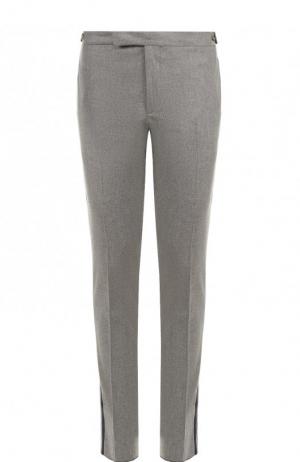 Шерстяные брюки прямого кроя с лампасами Ralph Lauren. Цвет: серый