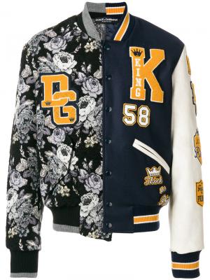 Куртка-бомбер  с контрастными заплатками Dolce & Gabbana. Цвет: чёрный