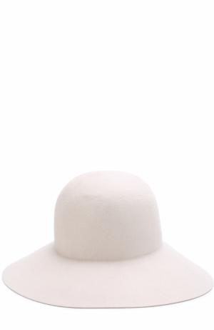 Фетровая шляпа с меховой отделкой Inverni. Цвет: белый