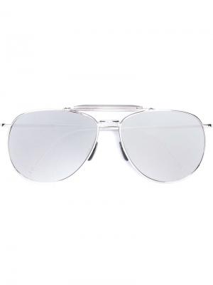 Солнцезащитные очки авиаторы Thom Browne Eyewear. Цвет: металлический