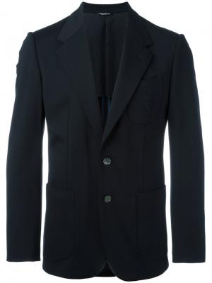 Пиджак с вышивкой на кармане Dolce & Gabbana. Цвет: синий