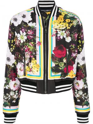 Куртка-бомбер с цветочным принтом Dolce & Gabbana. Цвет: многоцветный