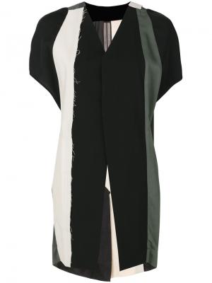 Удлиненный полосатый жилет Rick Owens. Цвет: чёрный