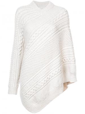 Асимметричный свитер-накидка Rosie Assoulin. Цвет: телесный