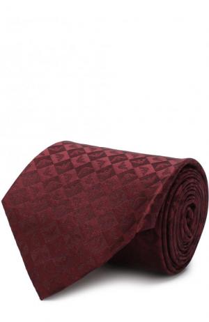 Шелковый галстук с узором Emporio Armani. Цвет: бордовый