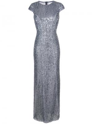 Платье с короткими рукавами Estrella Galvan. Цвет: металлический