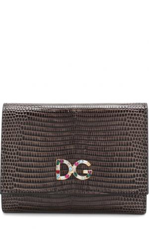 Кожаный кошелек Dolce & Gabbana. Цвет: коричневый