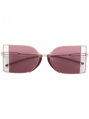 Солнцезащитные очки в металлической оправе Calvin Klein 205W39nyc. Цвет: металлический