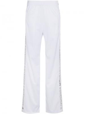 Спортивные брюки с полоской логотипом по бокам Givenchy. Цвет: белый