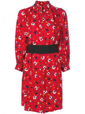 Платье-рубашка с цветочным принтом Marc Jacobs. Цвет: красный