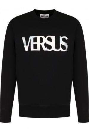 Хлопковый свитшот с логотипом бренда Versus Versace. Цвет: черный