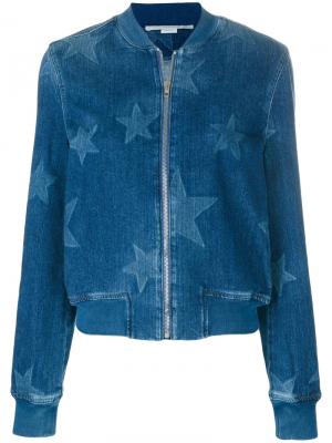 Джинсовая куртка-бомбер Stars Stella McCartney. Цвет: синий