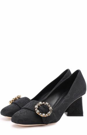Парчовые туфли на фигурном каблуке Dolce & Gabbana. Цвет: черный