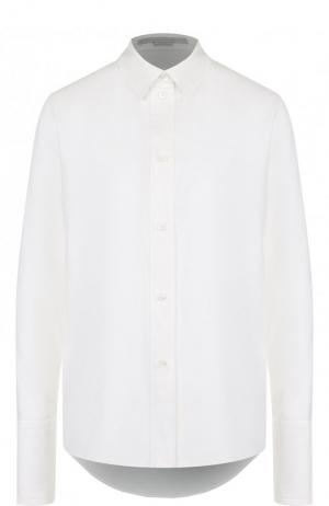 Однотонная хлопковая блуза Stella McCartney. Цвет: белый