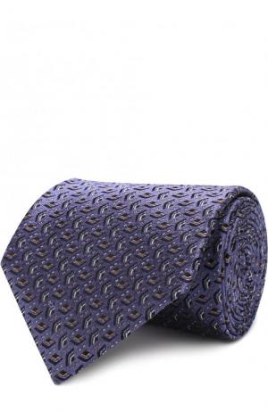 Шелковый галстук с узором Lanvin. Цвет: фиолетовый