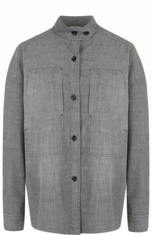 Джинсовая блуза свободного кроя с воротником-стойкой Isabel Marant Etoile. Цвет: серый