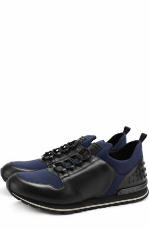 Комбинированные кроссовки на шнуровке Tod’s. Цвет: синий