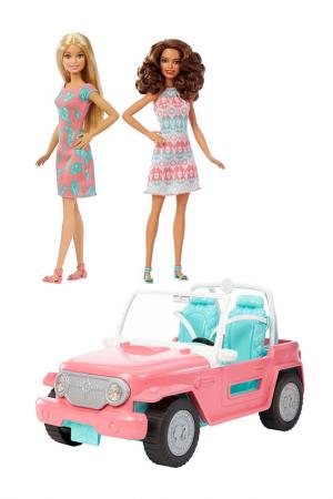 Внедорожник с куклами Барби Barbie. Цвет: оранжевый