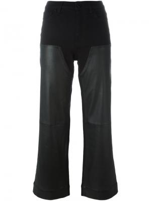 Укороченные брюки с кожаными панелями Givenchy. Цвет: чёрный