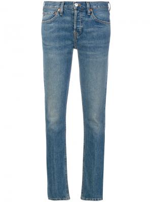 Эластичные джинсы скинни с заниженной талией Re/Done. Цвет: синий
