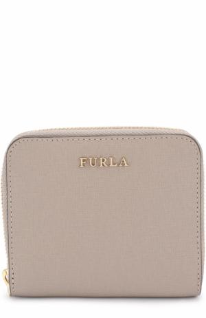 Кожаное портмоне на молнии Furla. Цвет: серый