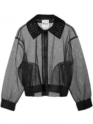 Полупрозрачная укороченная куртка Comme Des Garçons Noir Kei Ninomiya. Цвет: чёрный