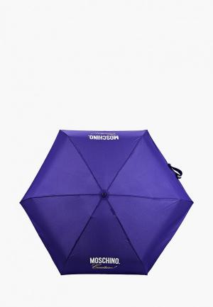 Зонт складной Moschino. Цвет: синий