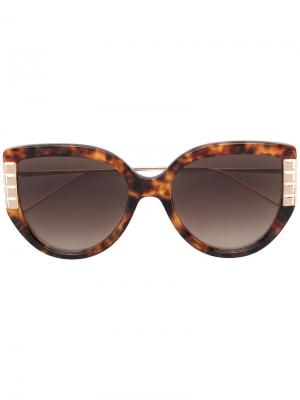 Солнцезащитные очки в стиле оверсайз Boucheron. Цвет: металлический