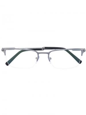 Квадратные очки Bulgari. Цвет: серый