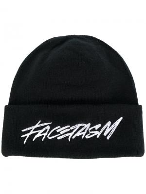 Шапка с вышивкой логотипа Facetasm. Цвет: чёрный