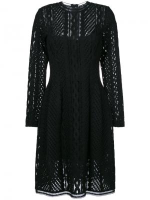 Полупрозрачное платье с длинными рукавами Ermanno Scervino. Цвет: чёрный