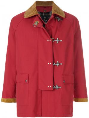 Пальто с контрастным воротником Fay. Цвет: красный