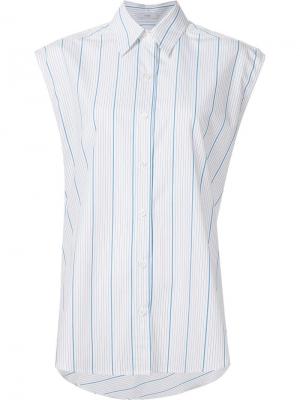 Рубашка Striped Sleeveless Lace Back Tome. Цвет: белый